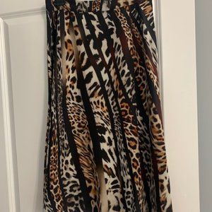 Kobi Halpern Leopard Print Silk Skirt